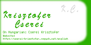 krisztofer cserei business card